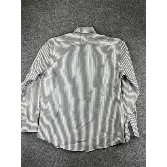Egara Button Up Shirt Men's XL Gray Striped Long Sleeve Non-Iron Casual - Picture 6 of 6